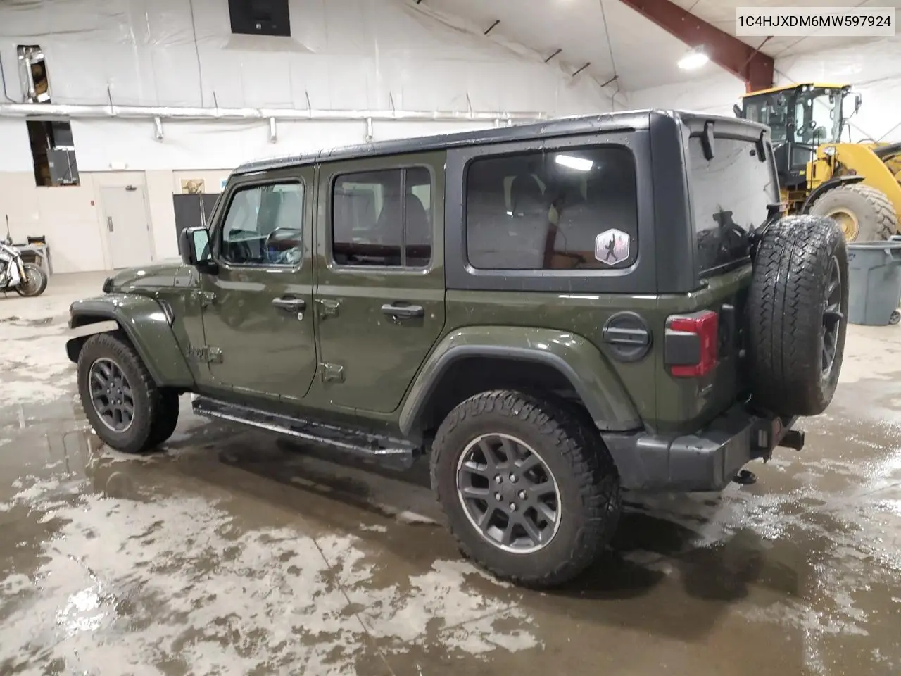 1C4HJXDM6MW597924 2021 Jeep Wrangler Unlimited Sport
