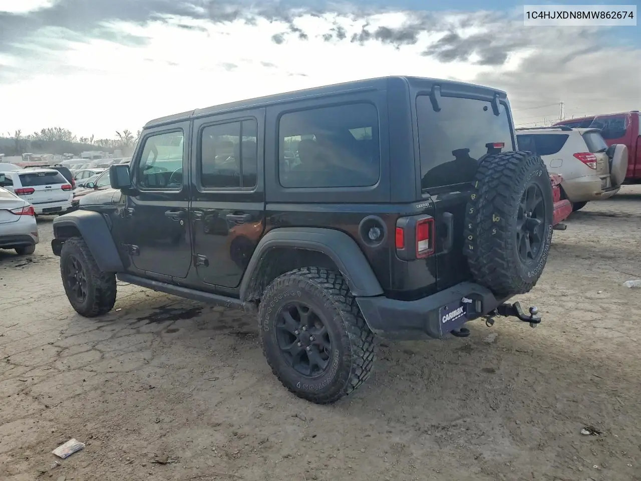 1C4HJXDN8MW862674 2021 Jeep Wrangler Unlimited Sport