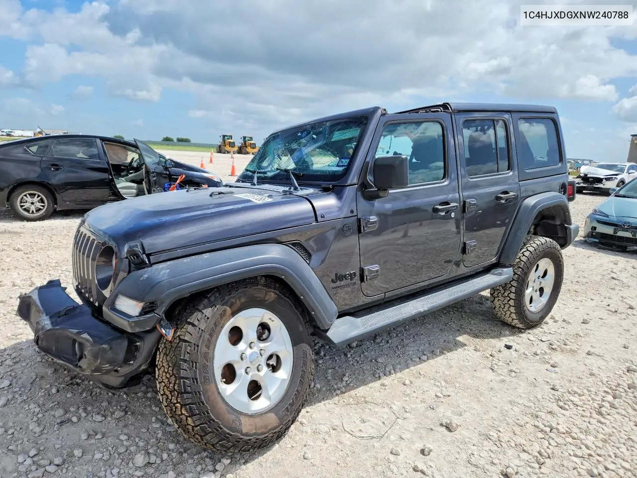 2022 Jeep Wrangler Unlimited Sport VIN: 1C4HJXDGXNW240788 Lot: 58361286