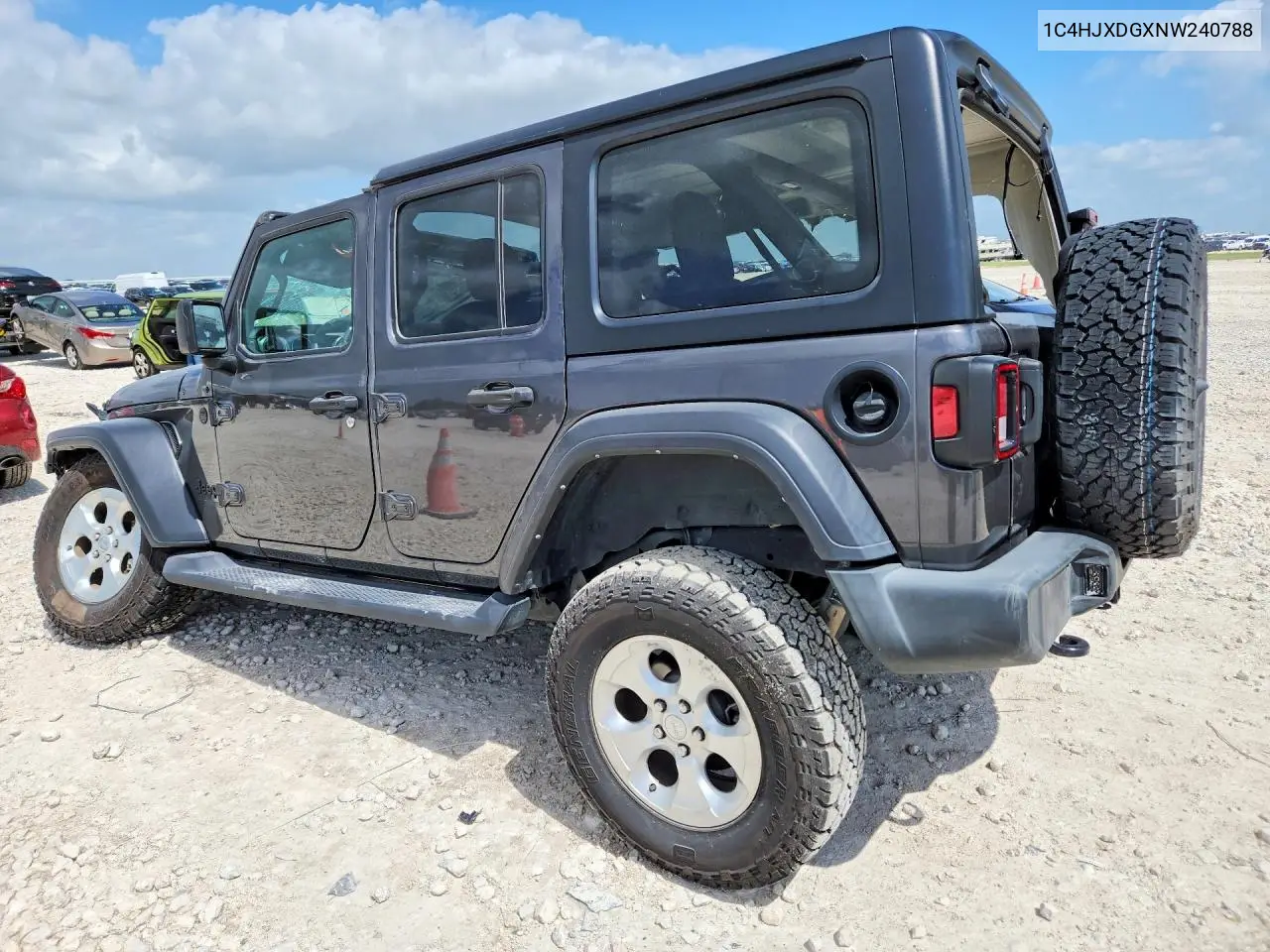 2022 Jeep Wrangler Unlimited Sport VIN: 1C4HJXDGXNW240788 Lot: 58361286