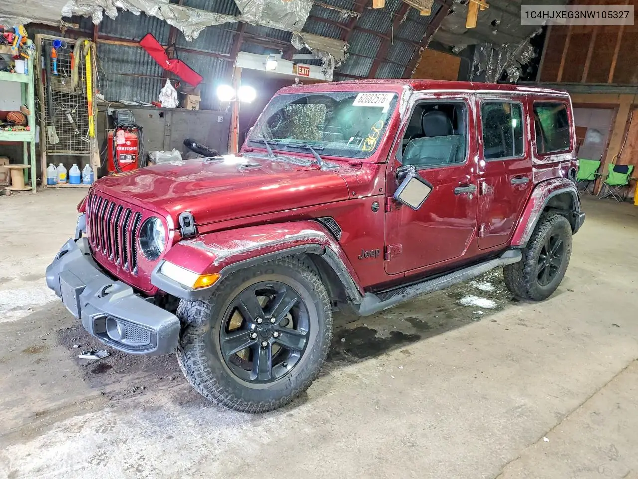 2022 Jeep Wrangler Unlimited Sahara VIN: 1C4HJXEG3NW105327 Lot: 62082576