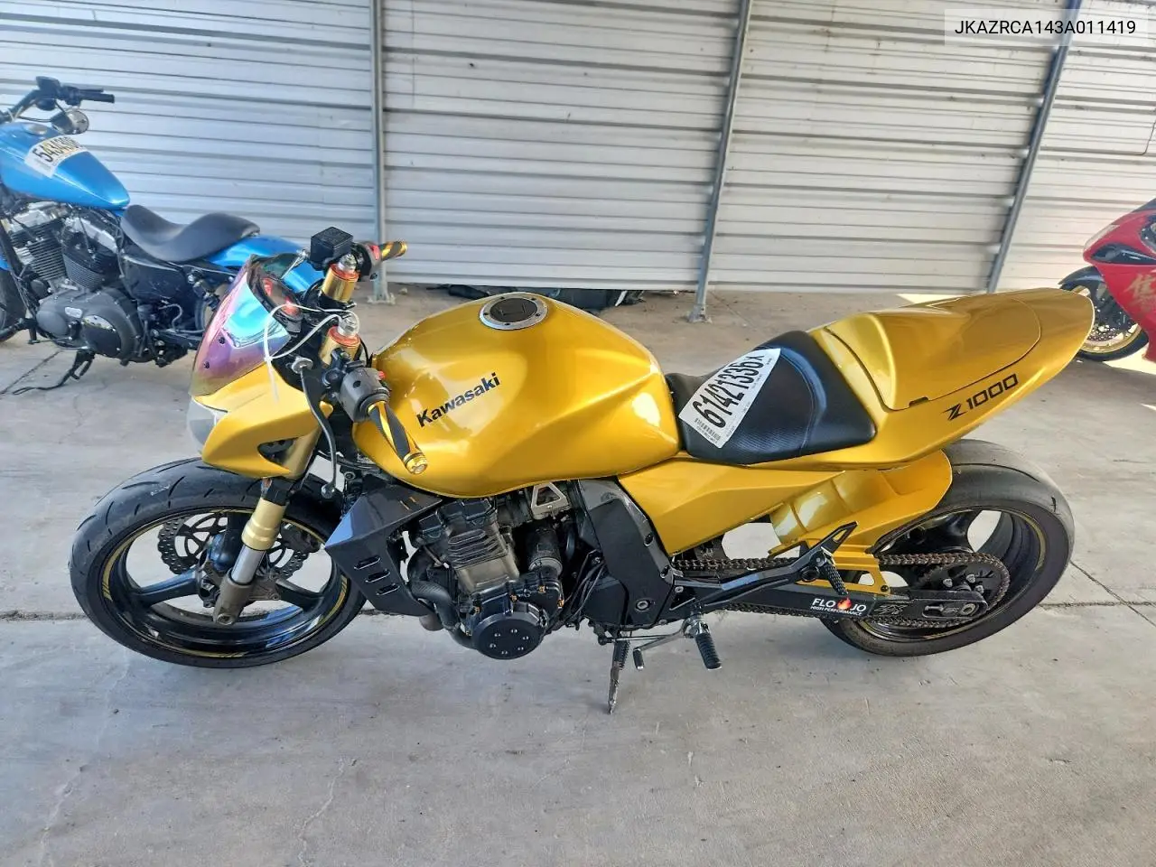 2003 Kawasaki Zr1000 A1 VIN: JKAZRCA143A011419 Lot: 61421336