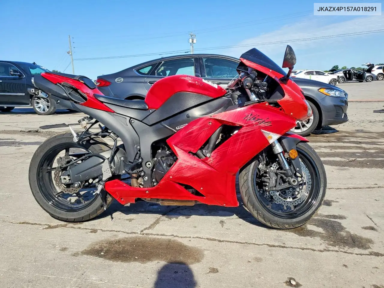 2007 Kawasaki Zx600 P VIN: JKAZX4P157A018291 Lot: 57419506