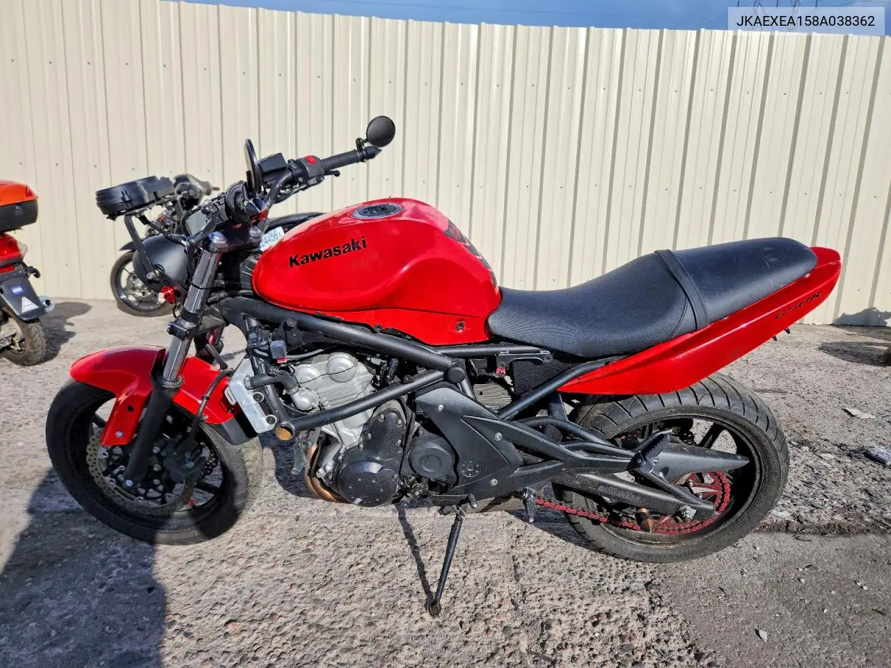2008 Kawasaki Ex650 A VIN: JKAEXEA158A038362 Lot: 56003836
