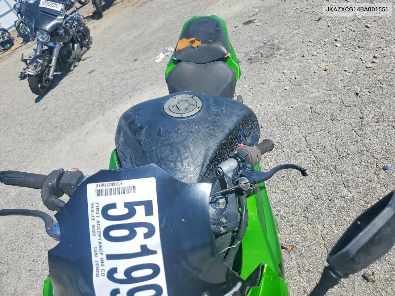 2011 Kawasaki Zx1000 G VIN: JKAZXCG14BA001551 Lot: 56199536
