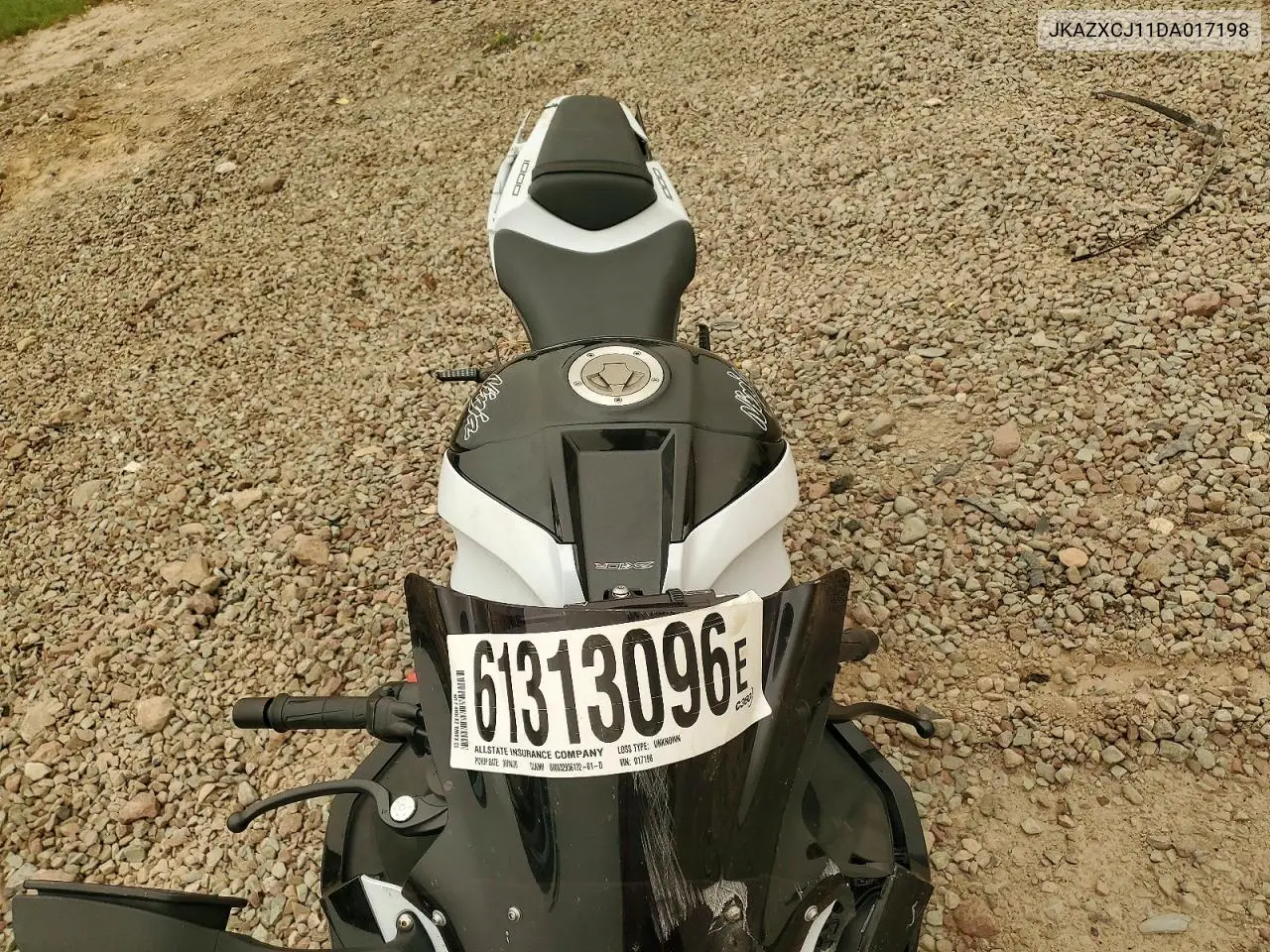 2013 Kawasaki Zx1000 J VIN: JKAZXCJ11DA017198 Lot: 61313096