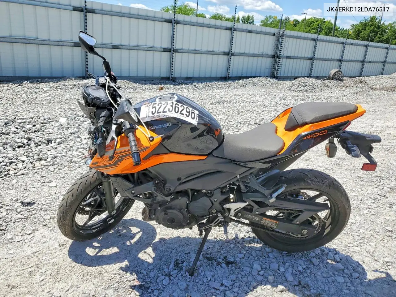 2020 Kawasaki Er400 D VIN: JKAERKD12LDA76517 Lot: 52236296