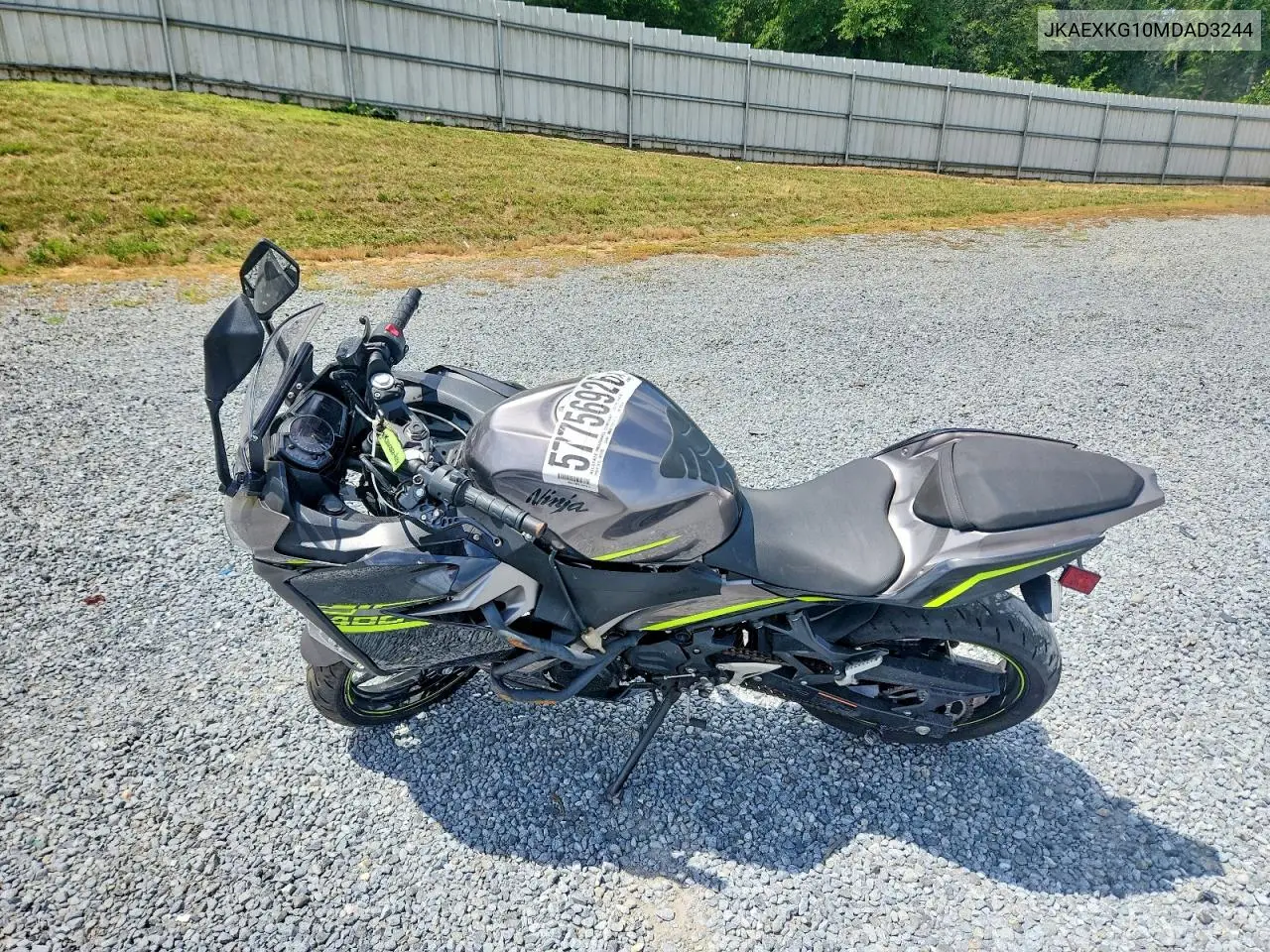 2021 Kawasaki Ex400 VIN: JKAEXKG10MDAD3244 Lot: 57756926