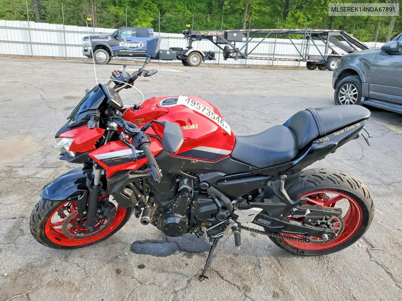 2022 Kawasaki Er650 K VIN: ML5EREK14NDA67891 Lot: 49573546