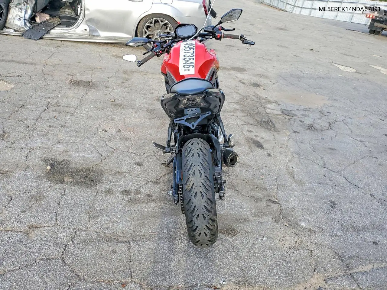2022 Kawasaki Er650 K VIN: ML5EREK14NDA67891 Lot: 49573546