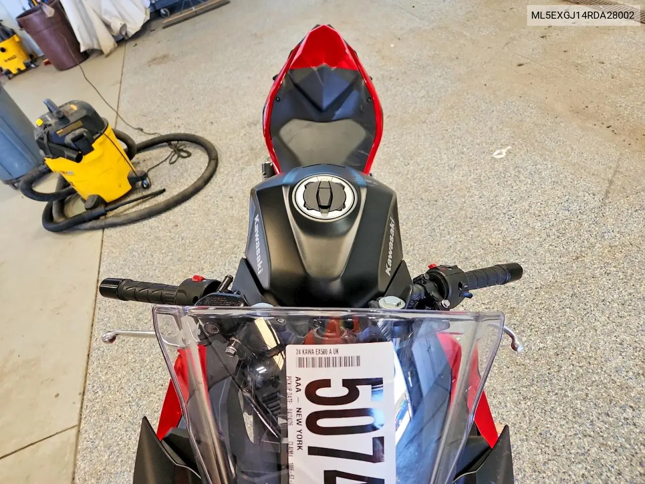 2024 Kawasaki Ex500 A VIN: ML5EXGJ14RDA28002 Lot: 50748106