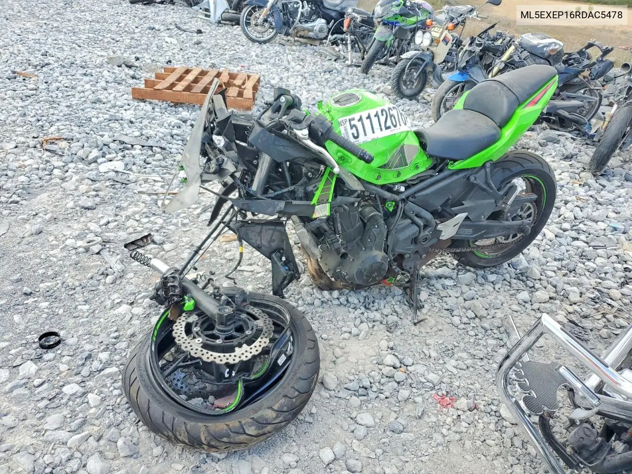 2024 Kawasaki Ex650 P VIN: ML5EXEP16RDAC5478 Lot: 51112676