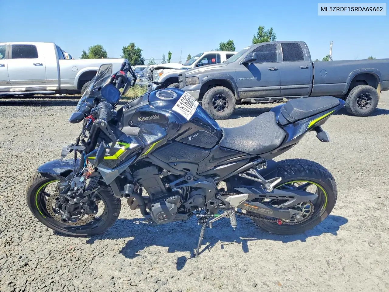 2024 Kawasaki Zr900 F VIN: ML5ZRDF15RDA69662 Lot: 61686516