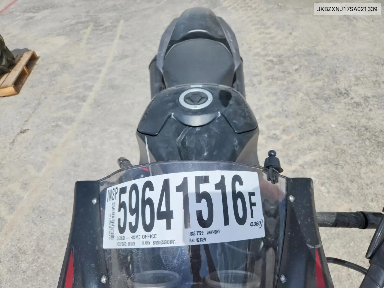 2025 Kawasaki Zx1400 J VIN: JKBZXNJ17SA021339 Lot: 59641516