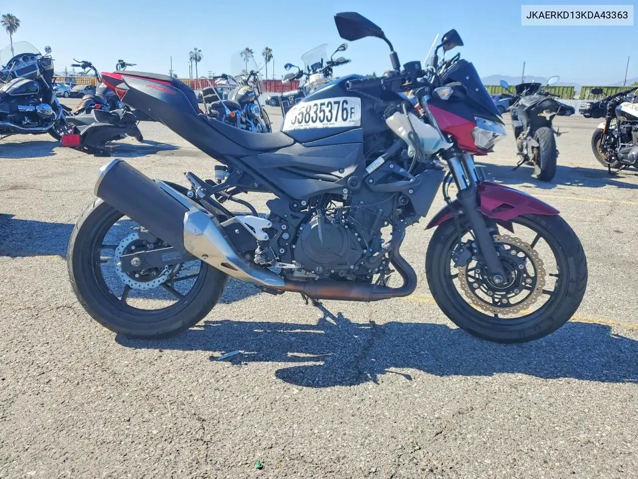 2019 Kawasaki Er400 D VIN: JKAERKD13KDA43363 Lot: 55835376
