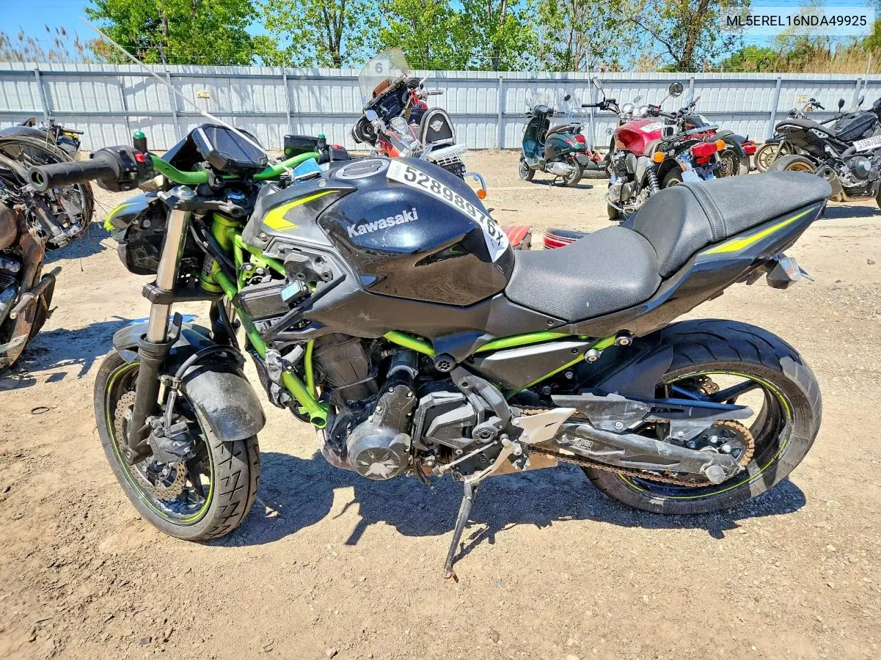 2022 Kawasaki Er650 L VIN: ML5EREL16NDA49925 Lot: 52898976