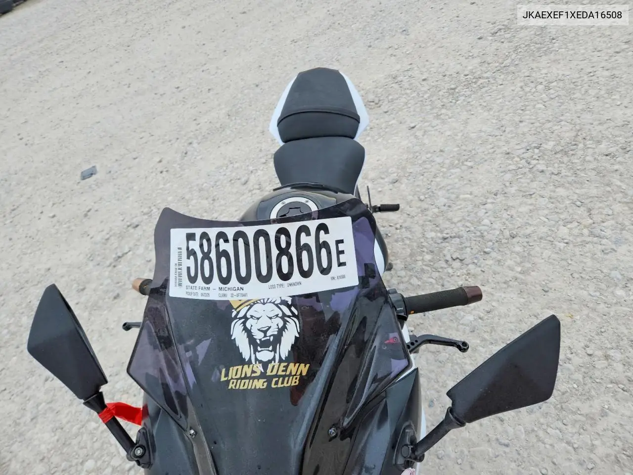 2014 Kawasaki Ex650 F VIN: JKAEXEF1XEDA16508 Lot: 58600866