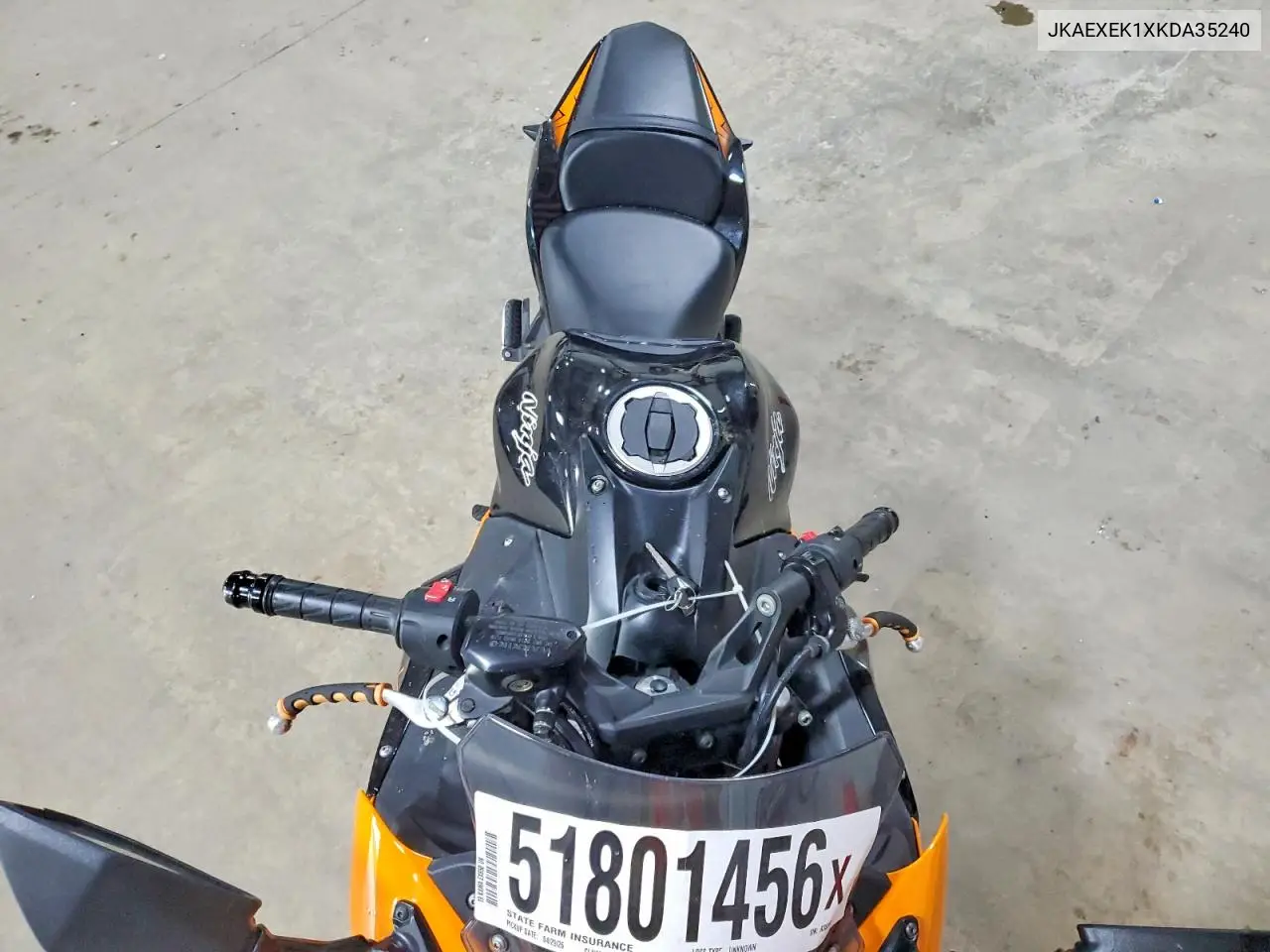 2019 Kawasaki Ex650 F VIN: JKAEXEK1XKDA35240 Lot: 51801456