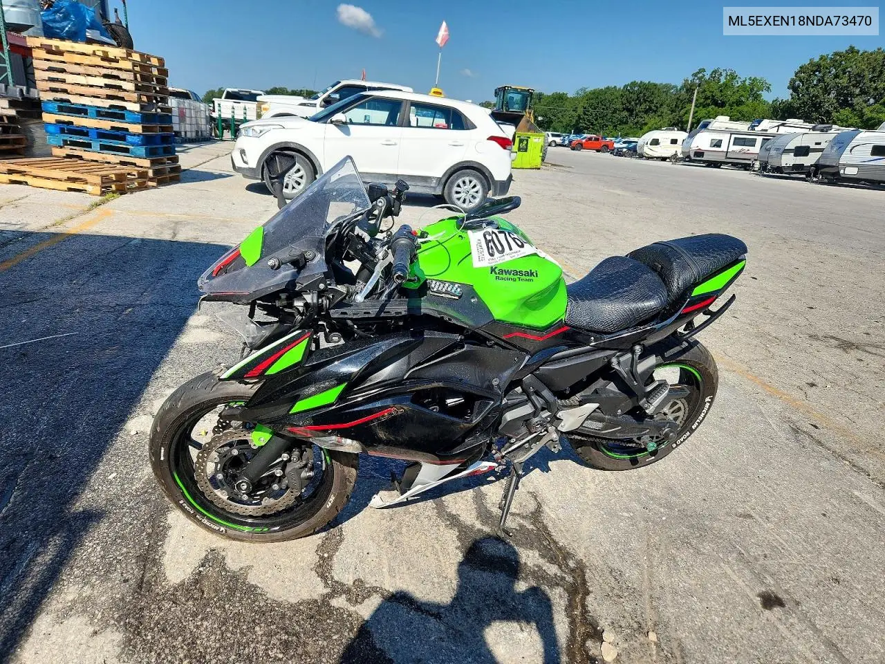 2022 Kawasaki Ex650 N VIN: ML5EXEN18NDA73470 Lot: 60764766