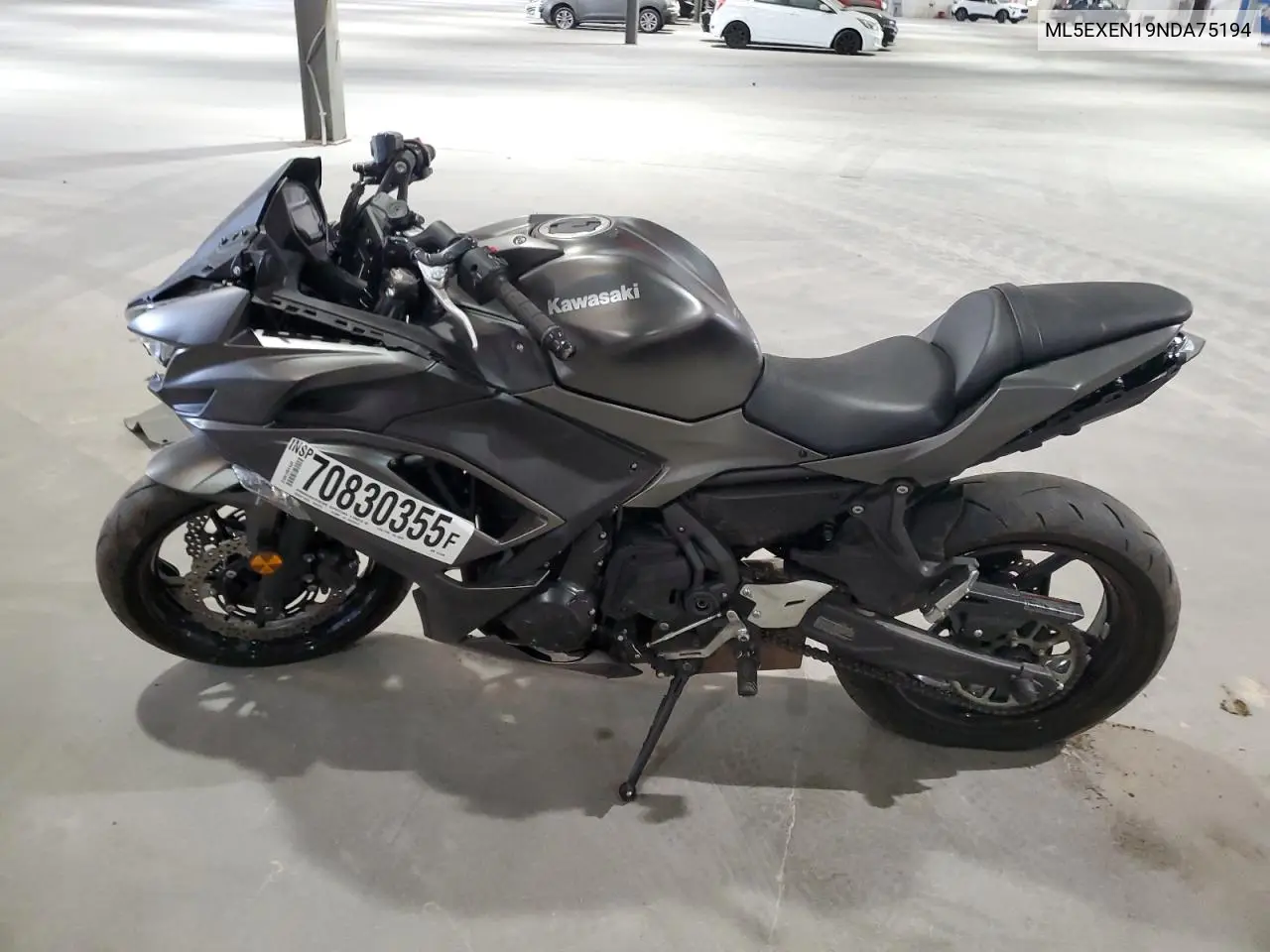 2022 Kawasaki Ex650 N VIN: ML5EXEN19NDA75194 Lot: 70830355