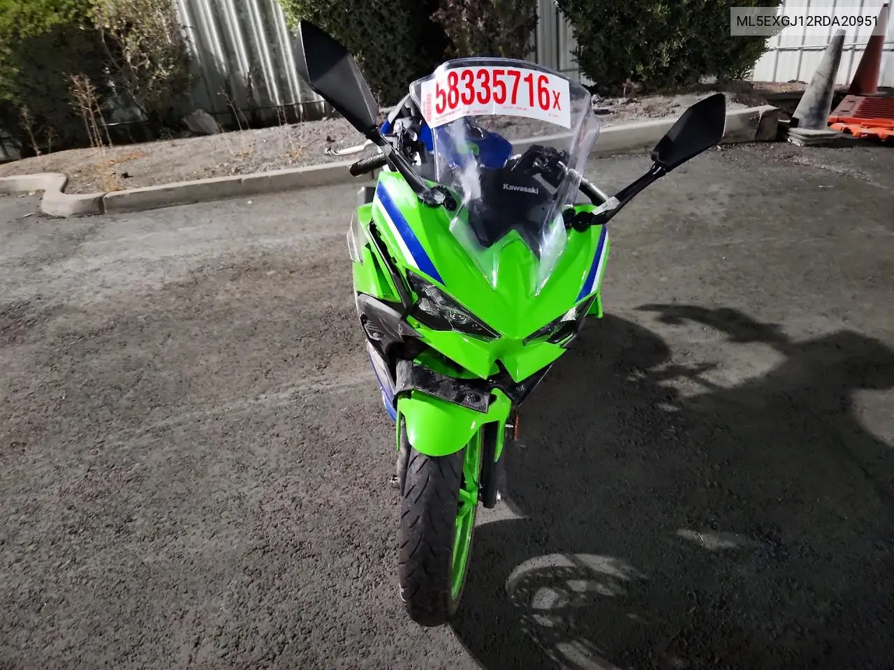 2024 Kawasaki Ex500 A/B VIN: ML5EXGJ12RDA20951 Lot: 58335716