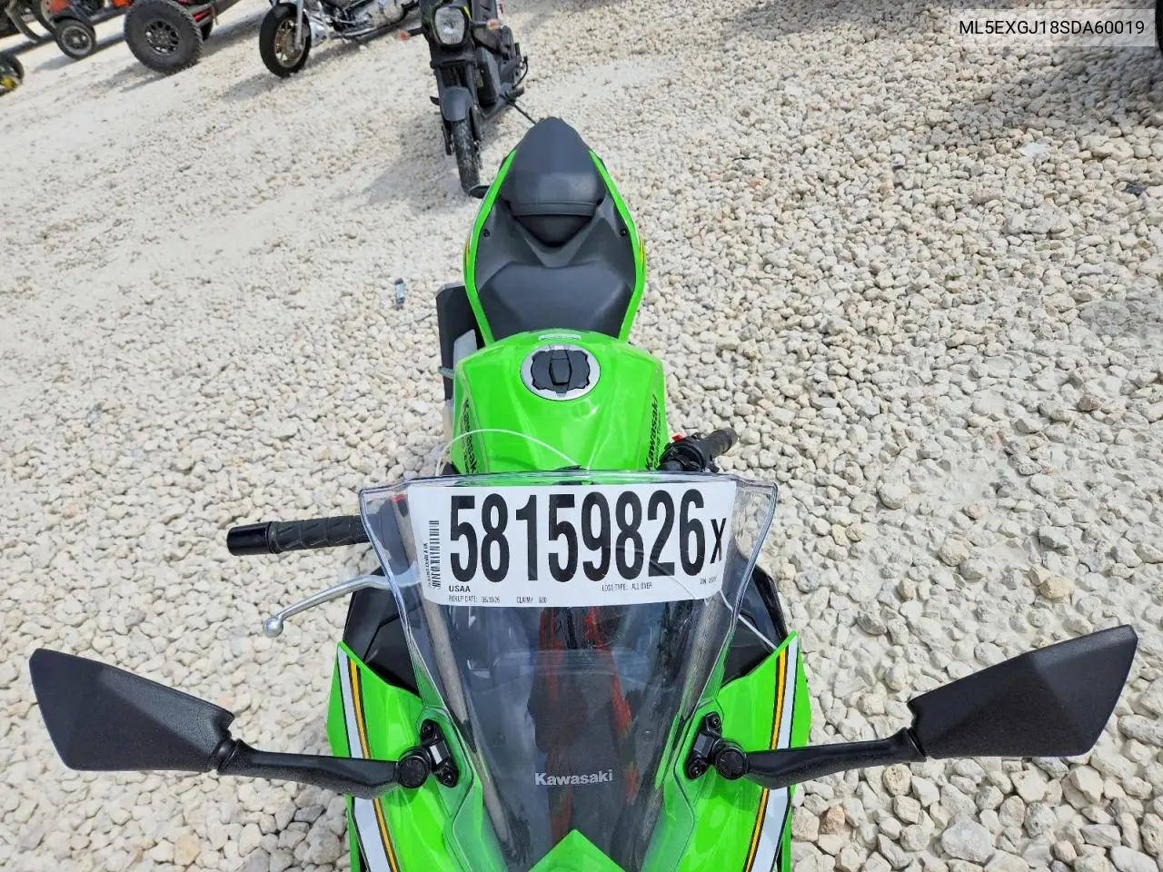 2025 Kawasaki Ex500 A VIN: ML5EXGJ18SDA60019 Lot: 58159826