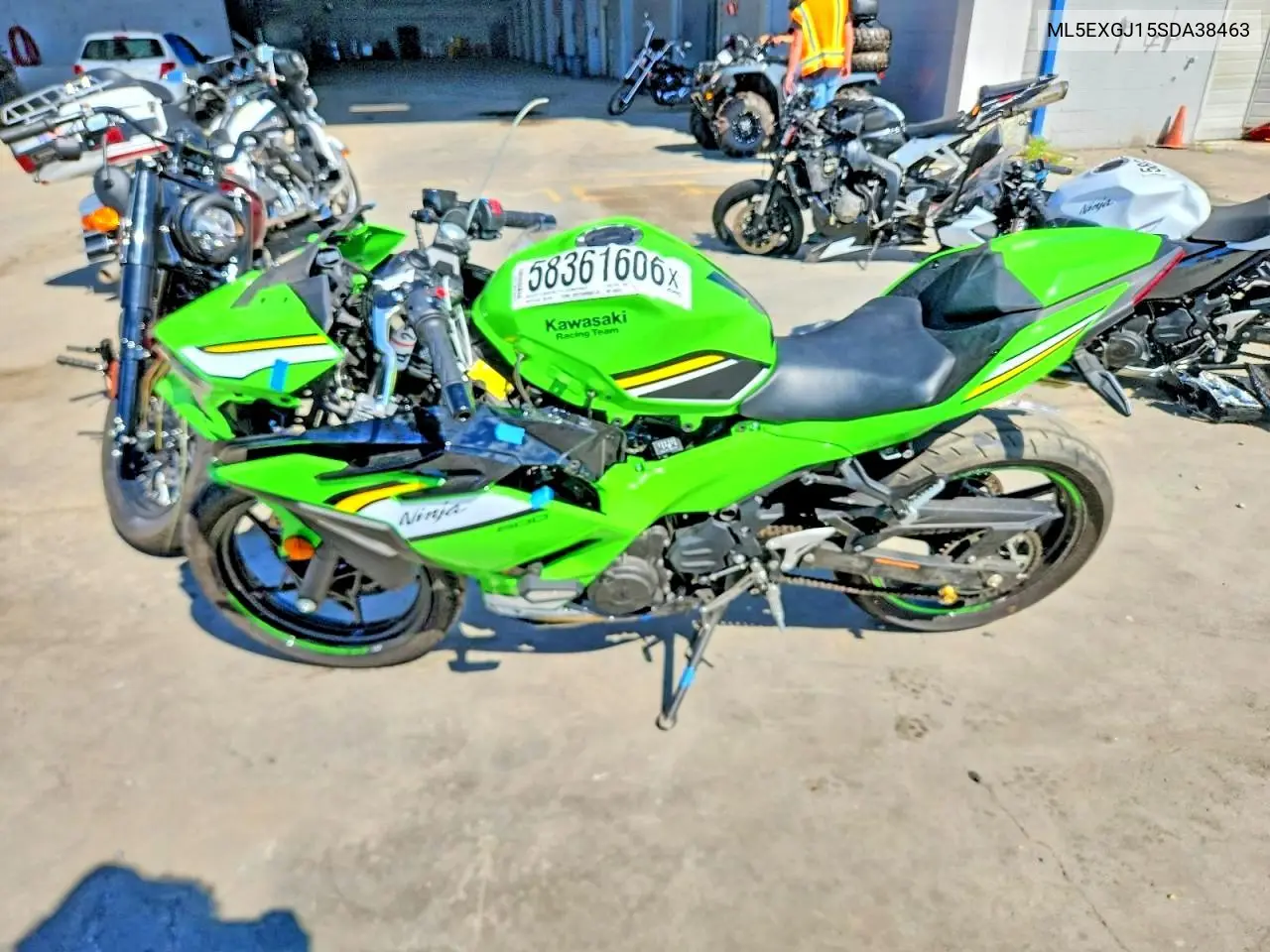 2025 Kawasaki Ex500 A VIN: ML5EXGJ15SDA38463 Lot: 58361606