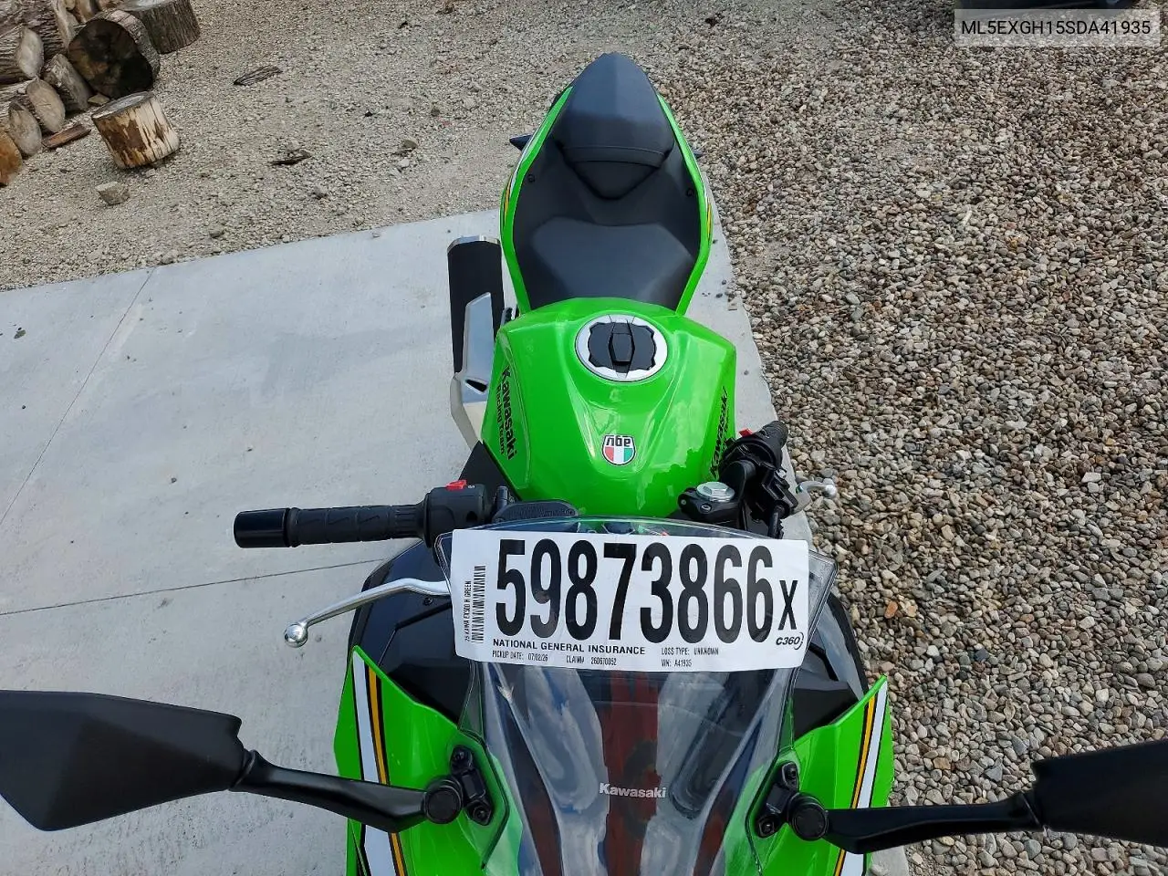 2025 Kawasaki Ex500 H VIN: ML5EXGH15SDA41935 Lot: 59873866