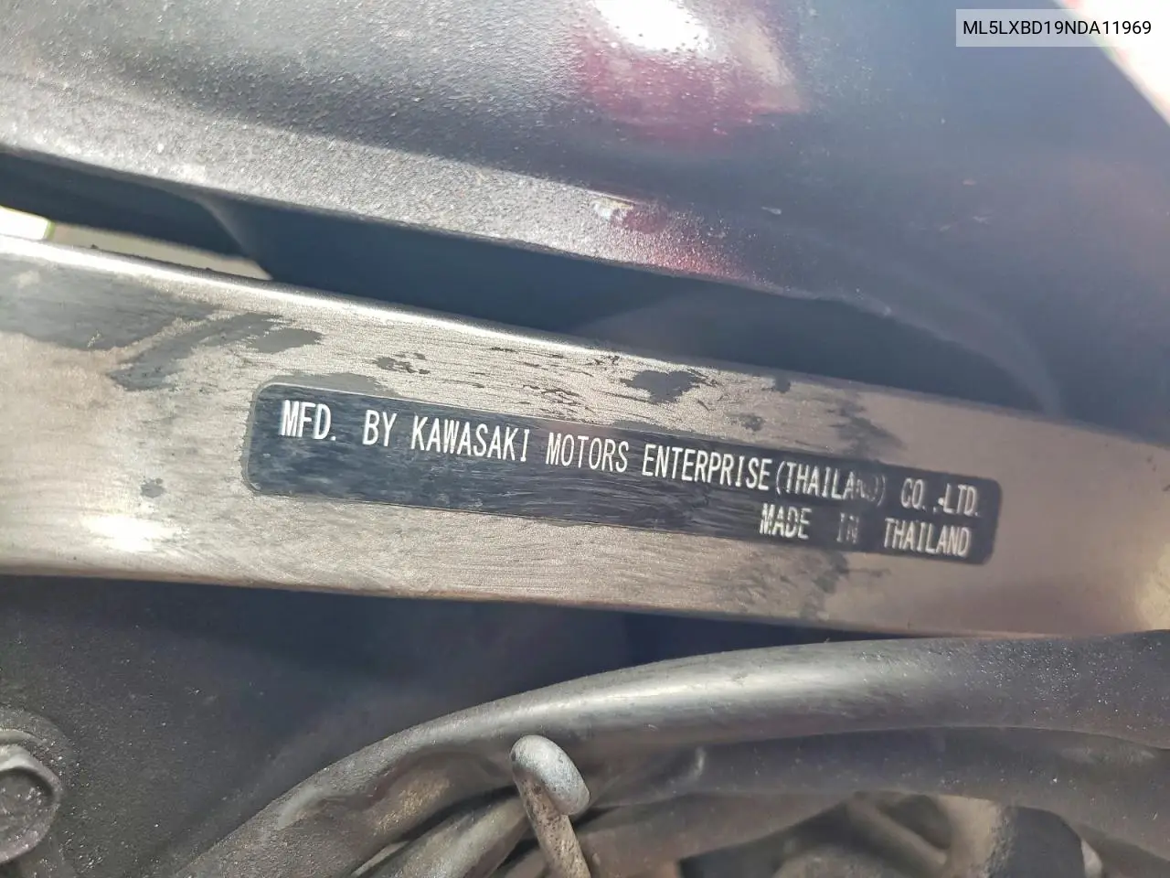2022 Kawasaki Klx300 D VIN: ML5LXBD19NDA11969 Lot: 74020155