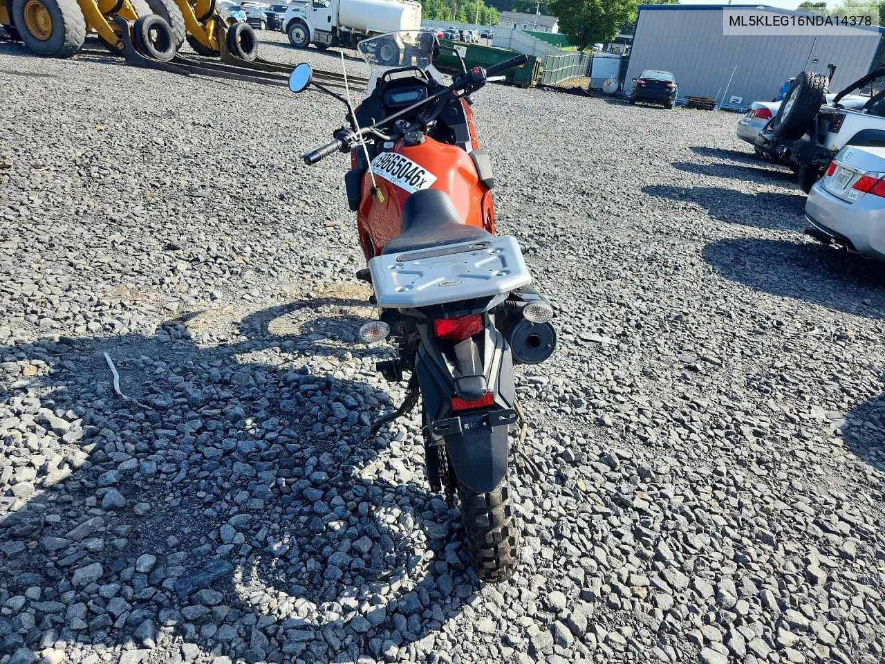 2022 Kawasaki Klr650 VIN: ML5KLEG16NDA14378 Lot: 59665046