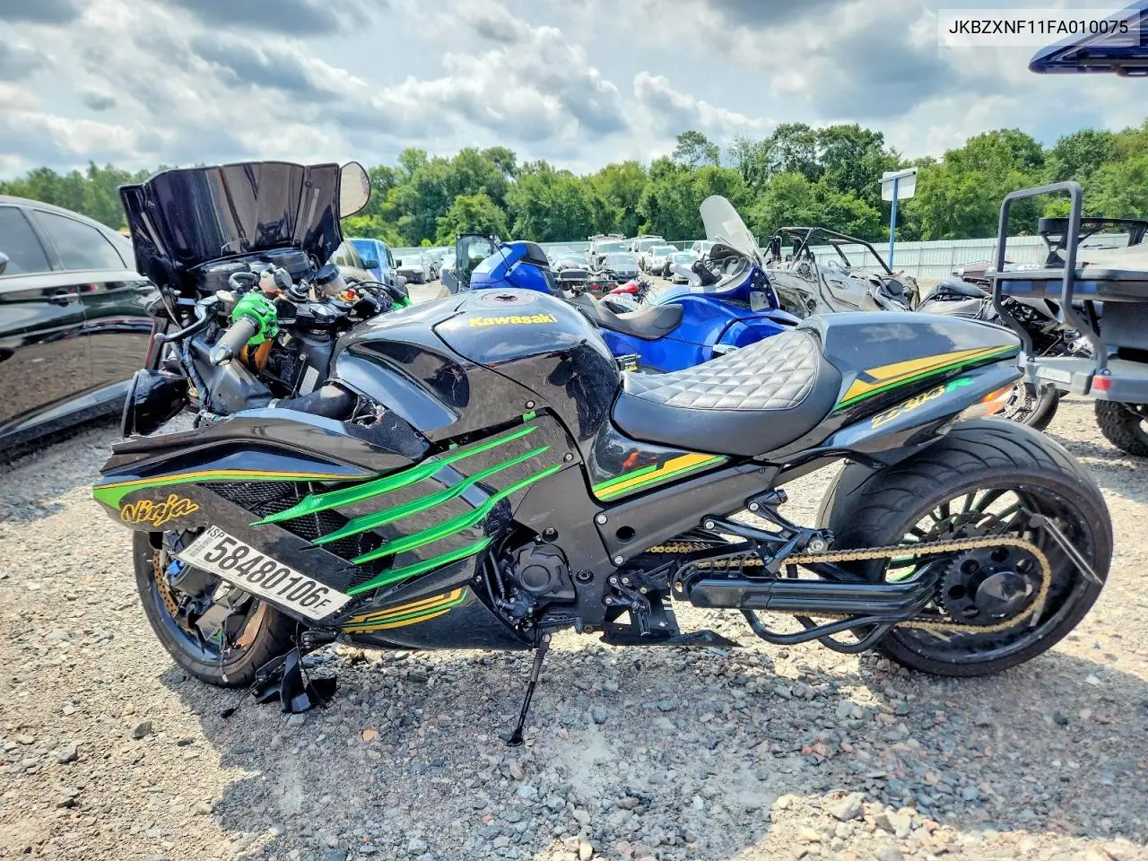 2015 Kawasaki Zx1400 F VIN: JKBZXNF11FA010075 Lot: 58480106
