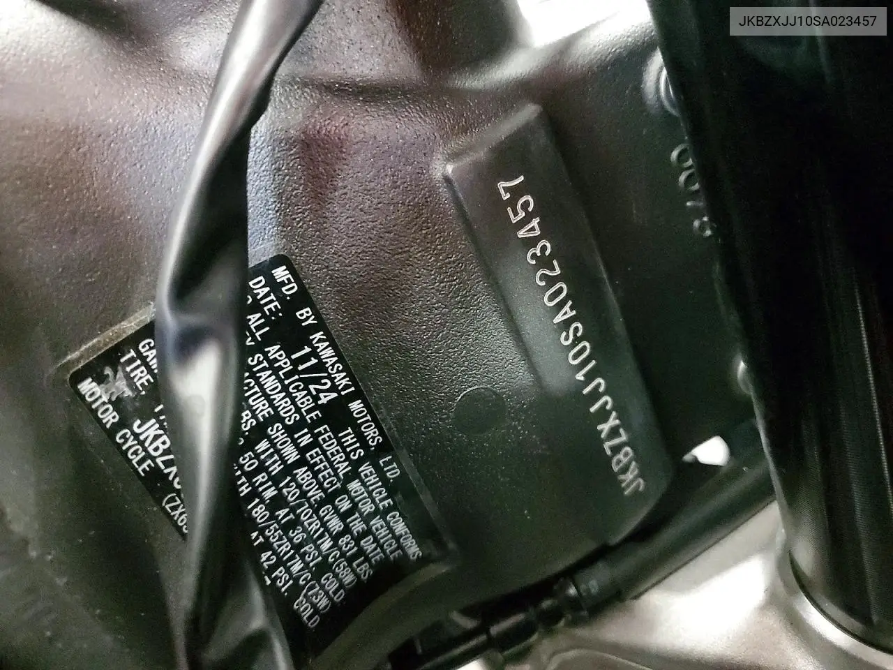 2025 Kawasaki Zx636 K VIN: JKBZXJJ10SA023457 Lot: 58254676