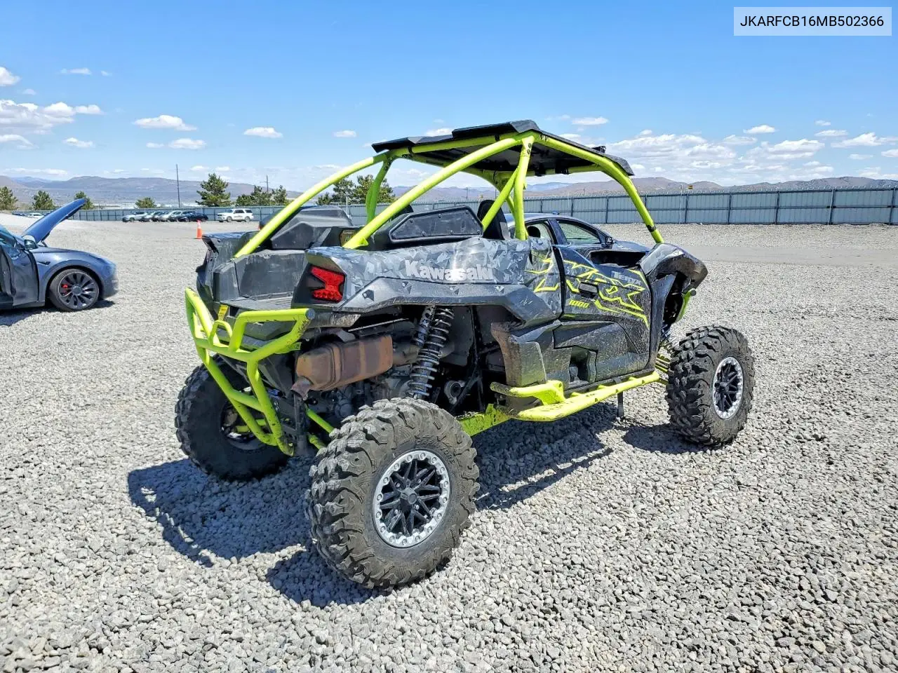 2021 Kawasaki Teryx Utility Vehicle VIN: JKARFCB16MB502366 Lot: 51323346