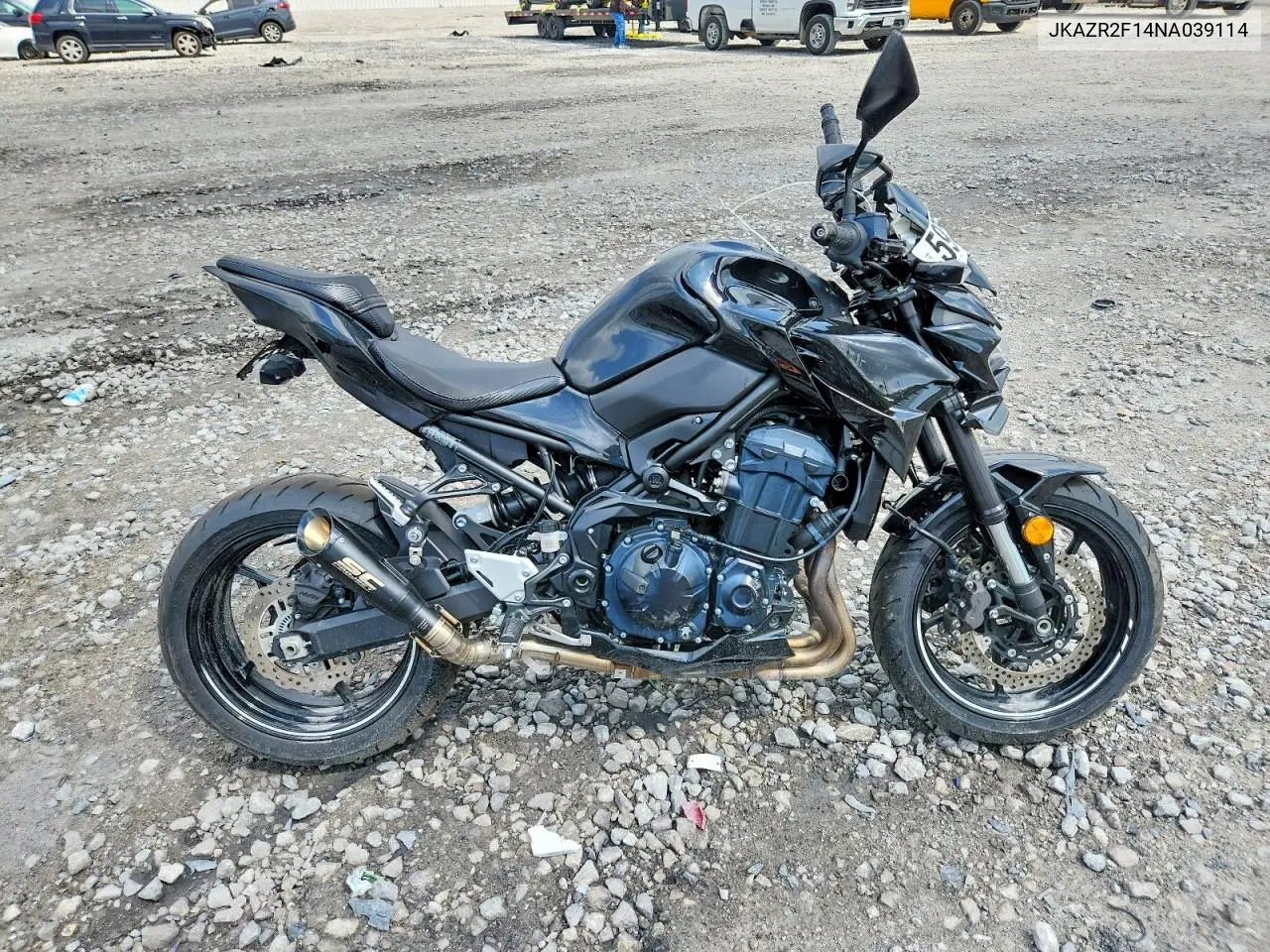 2022 Kawasaki Zr900 VIN: JKAZR2F14NA039114 Lot: 59350716