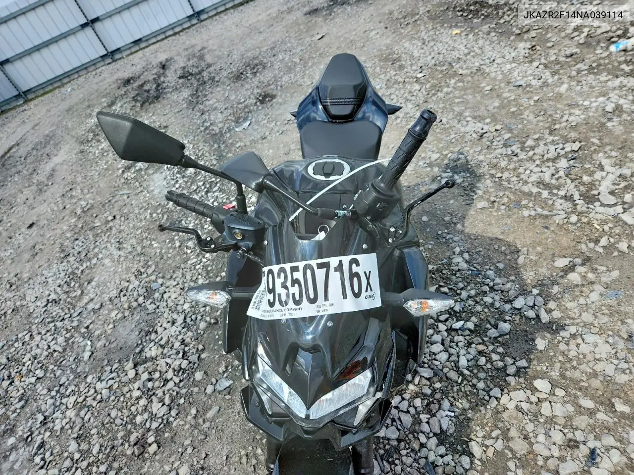 2022 Kawasaki Zr900 VIN: JKAZR2F14NA039114 Lot: 59350716