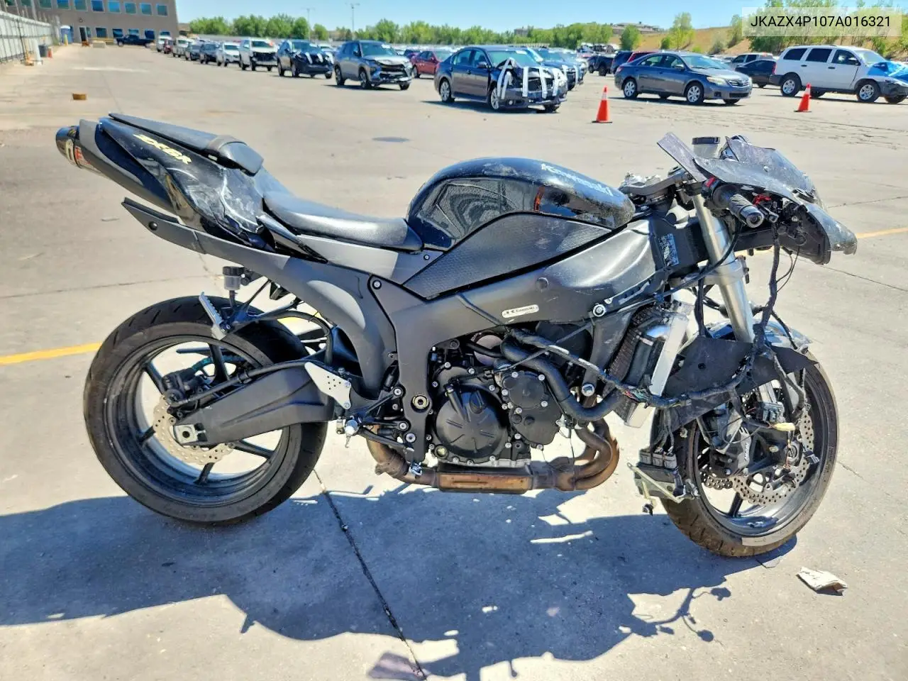 2007 Kawasaki Zx600 P VIN: JKAZX4P107A016321 Lot: 60606106