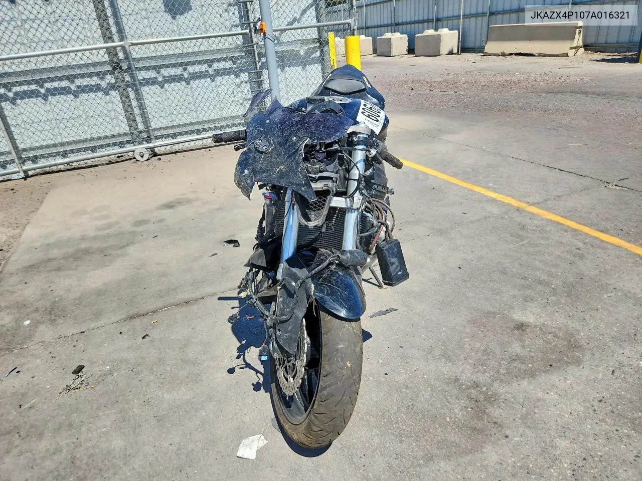 2007 Kawasaki Zx600 P VIN: JKAZX4P107A016321 Lot: 60606106
