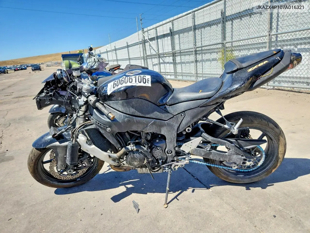 2007 Kawasaki Zx600 P VIN: JKAZX4P107A016321 Lot: 60606106