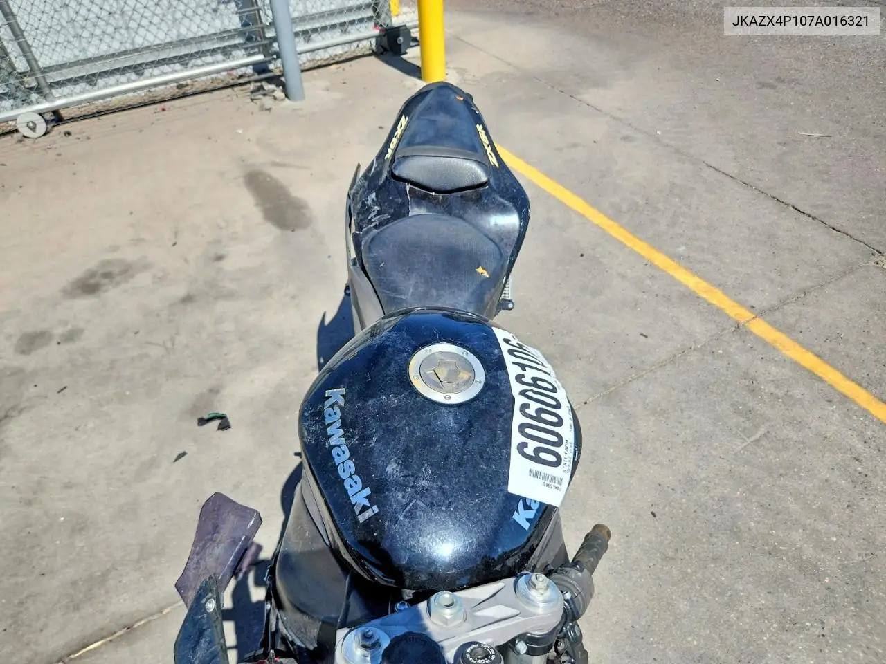 2007 Kawasaki Zx600 P VIN: JKAZX4P107A016321 Lot: 60606106