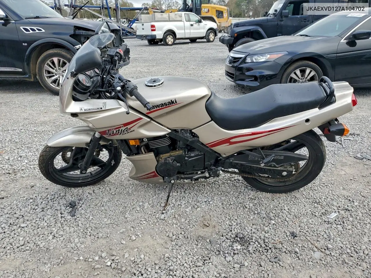 2007 Kawasaki Ex500 D VIN: JKAEXVD127A104702 Lot: 93918905