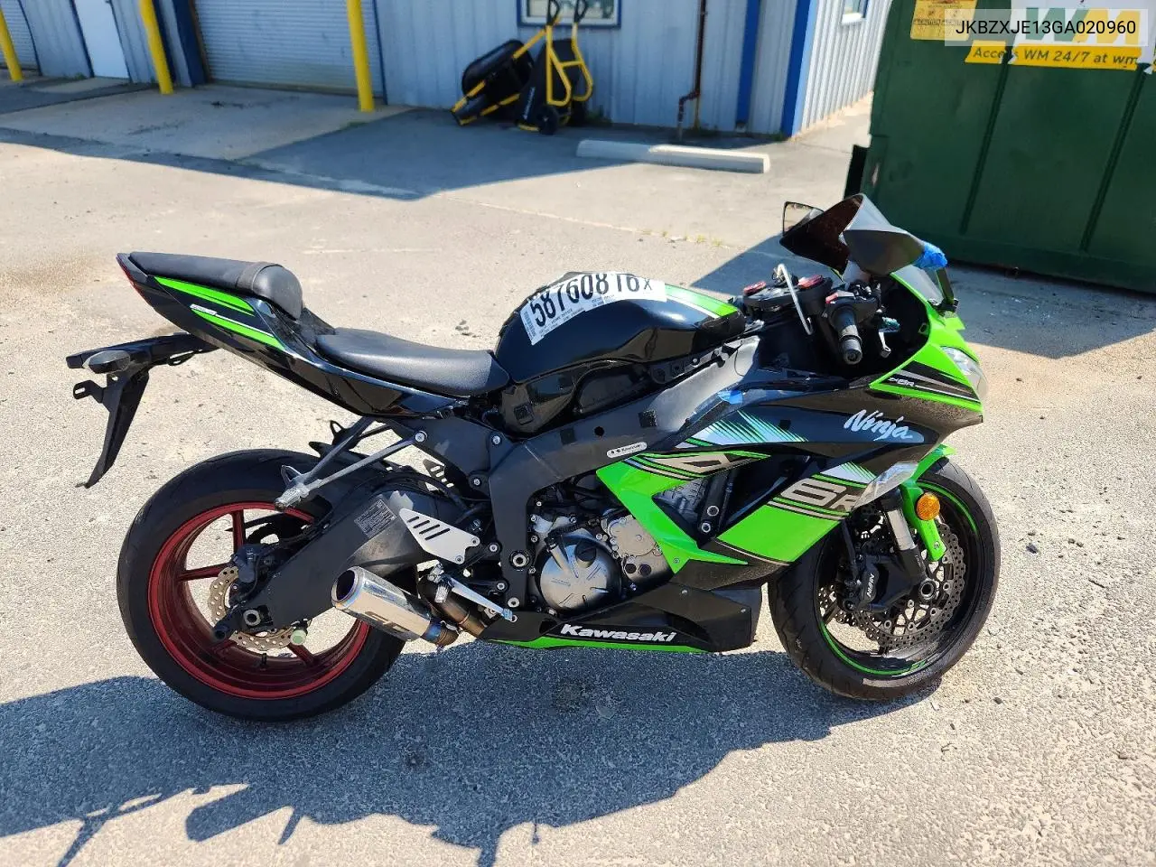 2016 Kawasaki Zx636 E VIN: JKBZXJE13GA020960 Lot: 58760816