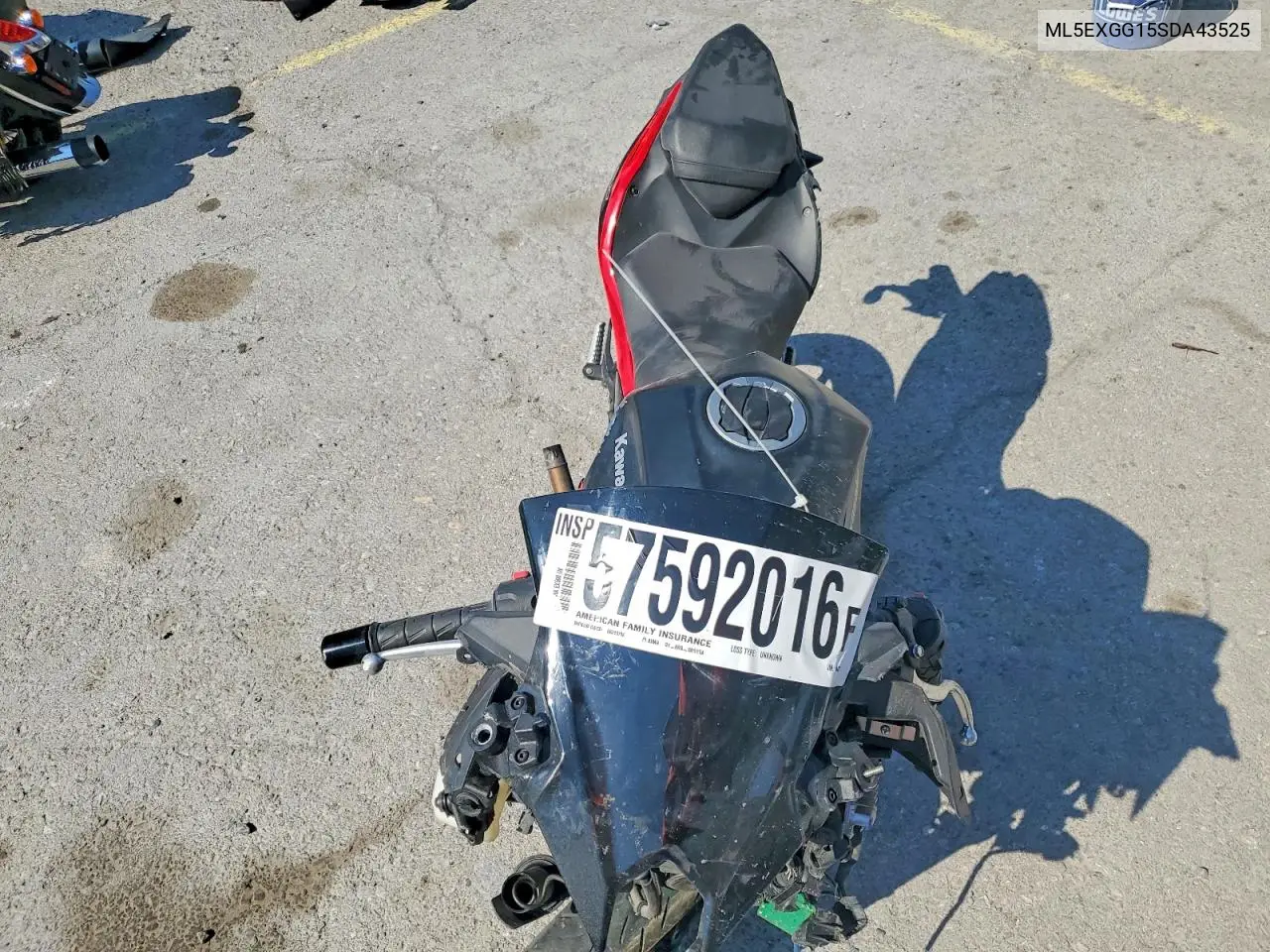 2025 Kawasaki Ex500 VIN: ML5EXGG15SDA43525 Lot: 57592016