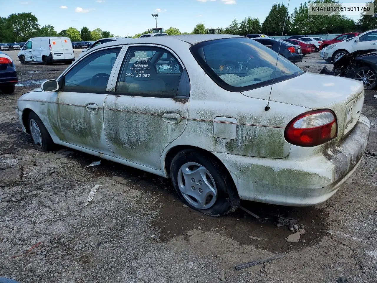 2001 Kia Sephia Base VIN: KNAFB121615011750 Lot: 57586466