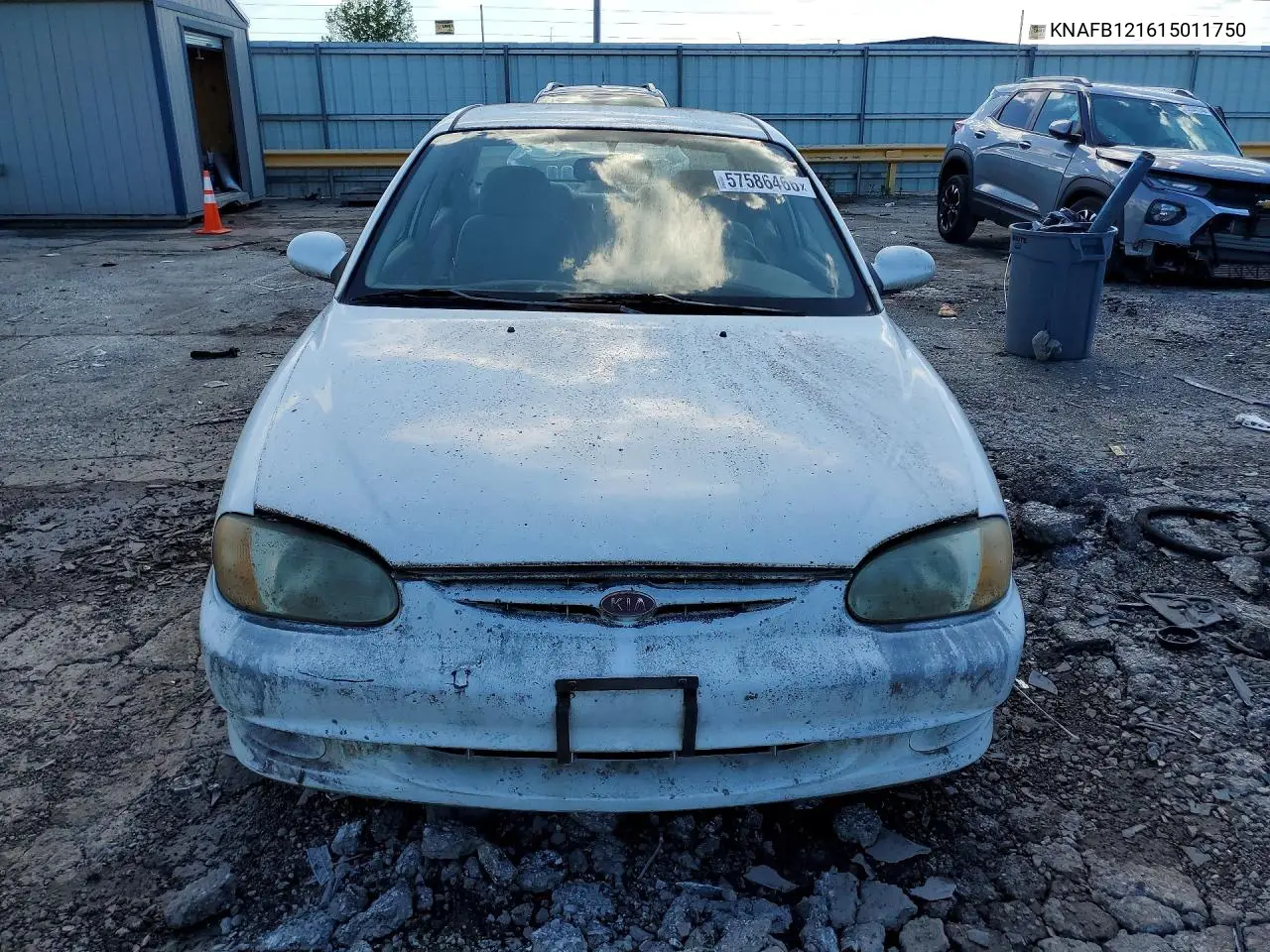 2001 Kia Sephia Base VIN: KNAFB121615011750 Lot: 57586466