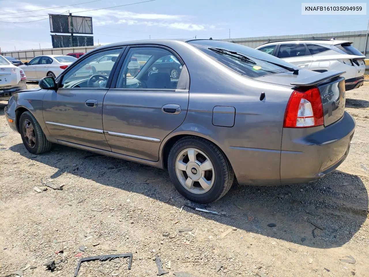 2003 Kia Spectra Gs VIN: KNAFB161035094959 Lot: 55749556