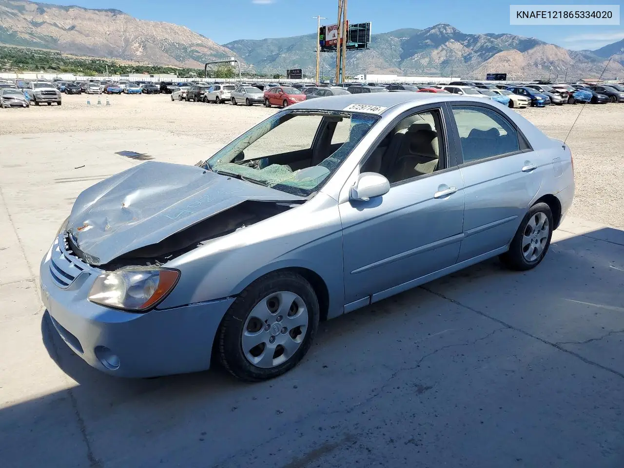 2006 Kia Spectra Lx VIN: KNAFE121865334020 Lot: 57297146