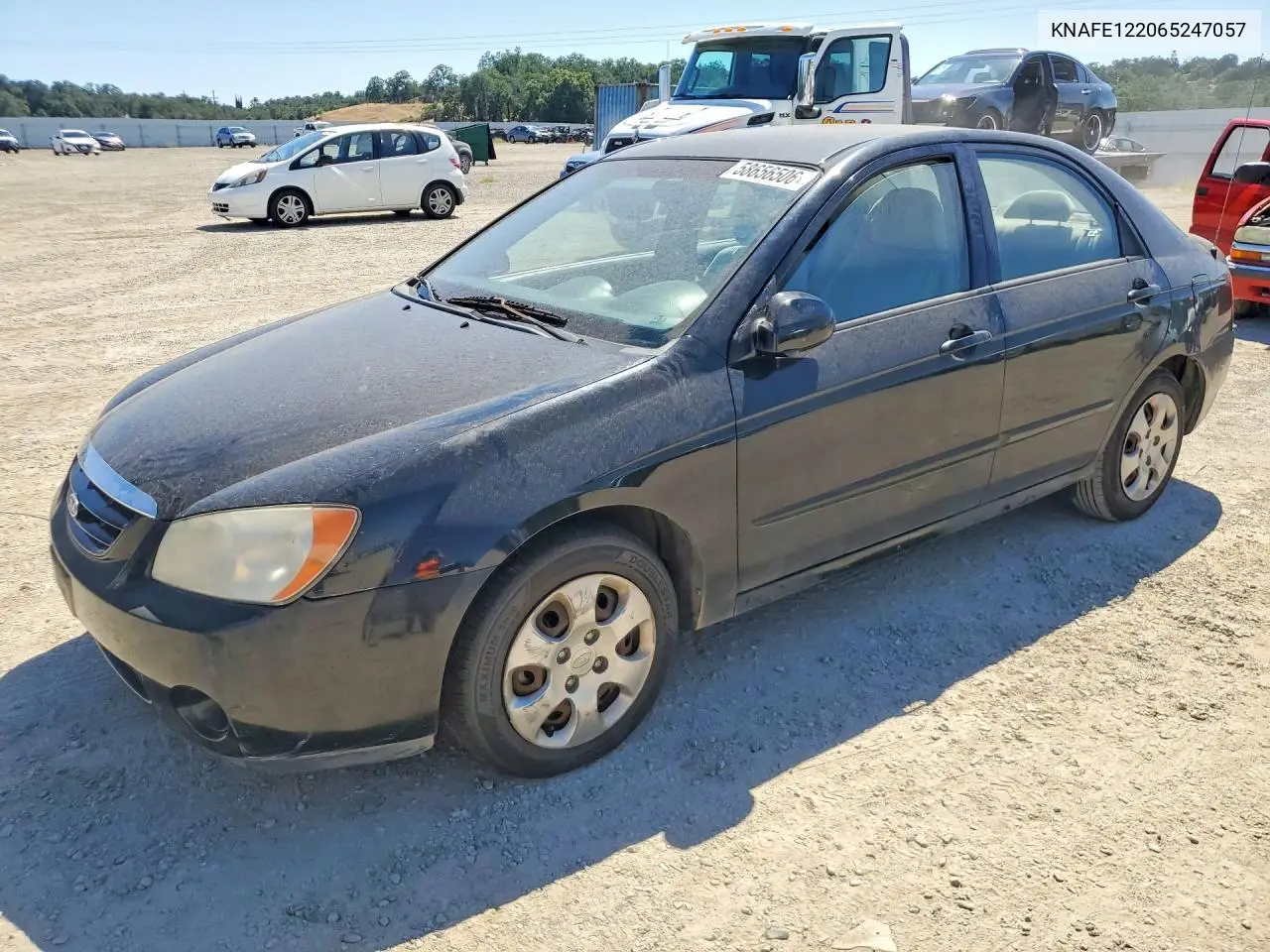 2006 Kia Spectra Ex VIN: KNAFE122065247057 Lot: 58656506