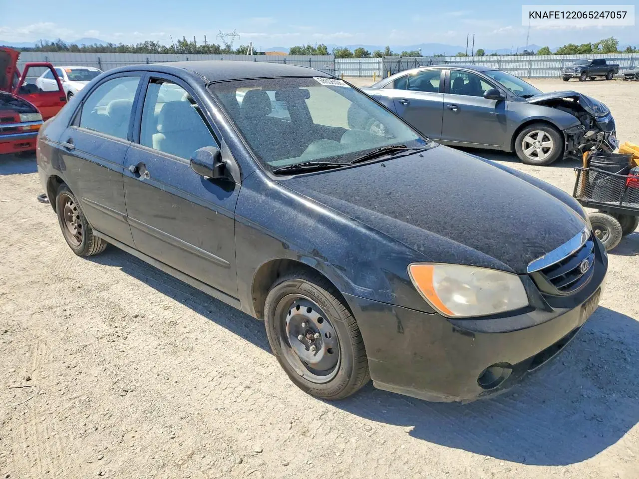 2006 Kia Spectra Ex VIN: KNAFE122065247057 Lot: 58656506