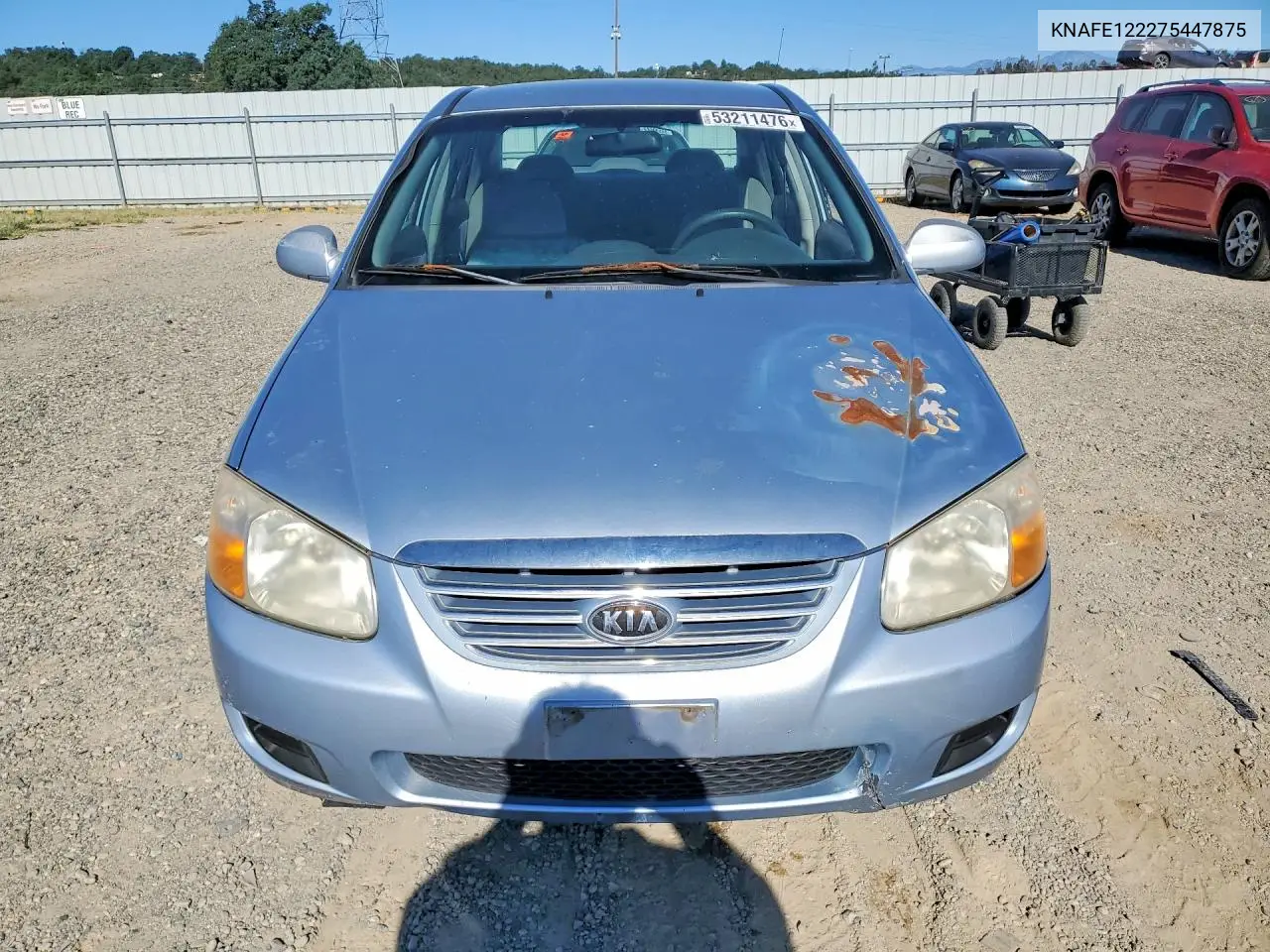 2007 Kia Spectra Lx VIN: KNAFE122275447875 Lot: 53211476