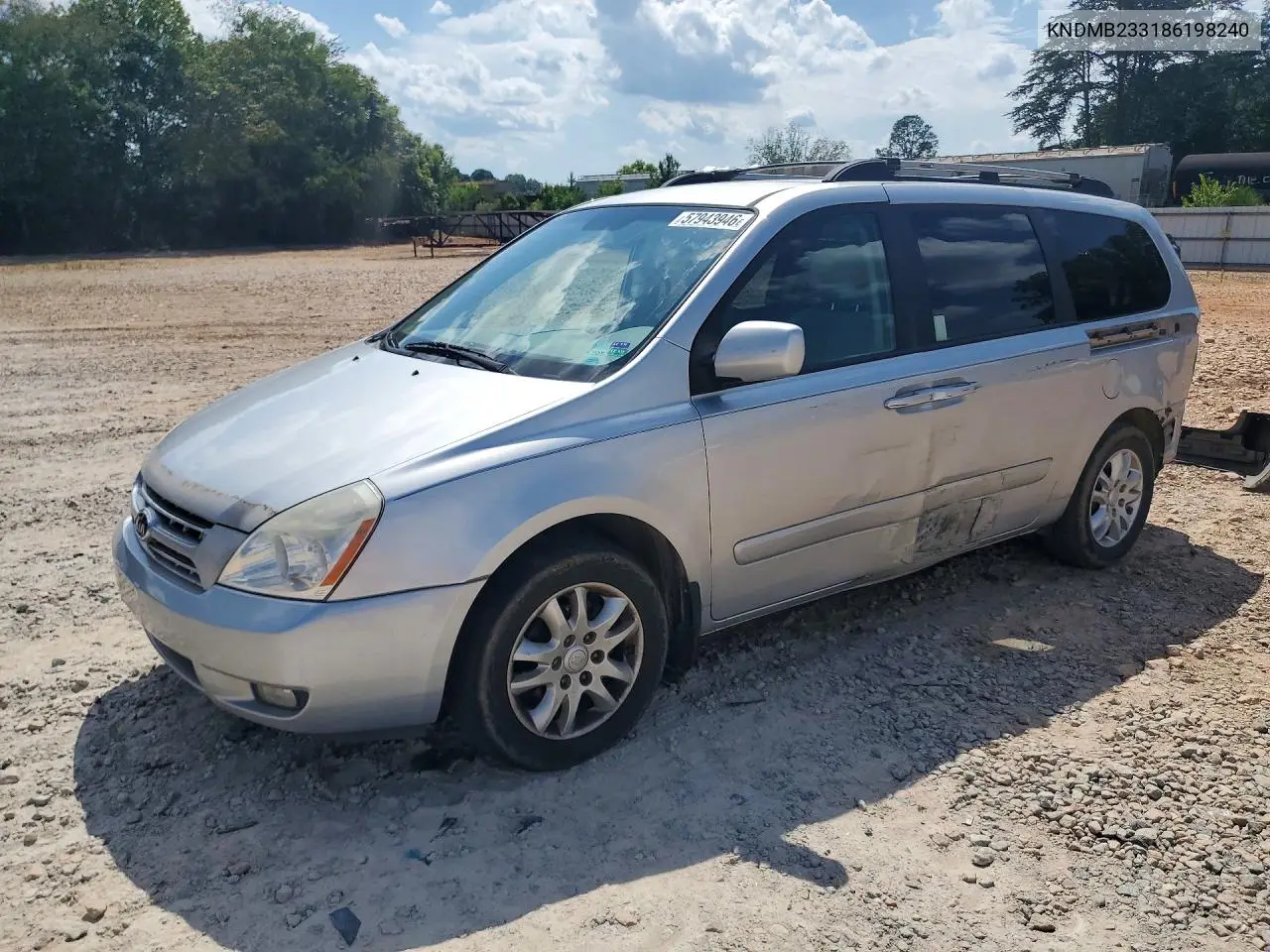 2008 Kia Sedona Lx VIN: KNDMB233186198240 Lot: 57943946